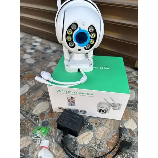 Уличная камера видеонаблюдения UKC Wi-Fi IP беспроводная внешняя поворотная V380 Pro с блоком питания - фото 2