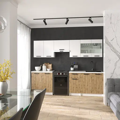 Кухня модульная MebelStar Nika 2,6 м Аляска белый/Дуб тахо (MBS-1469) - фото 2