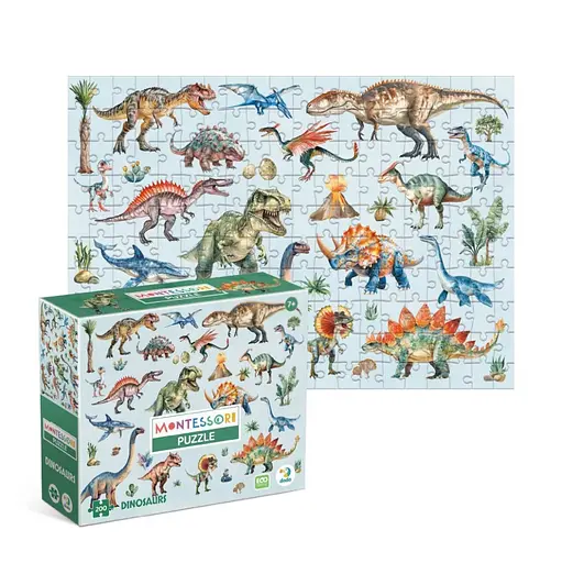 Детский пазл Монтессори "Динозавры" DoDo Toys 200631, 200 элементов - фото 2