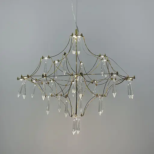 Невагома золота Led люстра d60 см | Арт. MJ 156-600 Titanium | Line F - фото 1