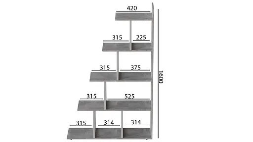 Этажерка Ferrum-decor Стелла 1600x1020x300 Белый металл ДСП Бетон (FRD-105495) - фото 3