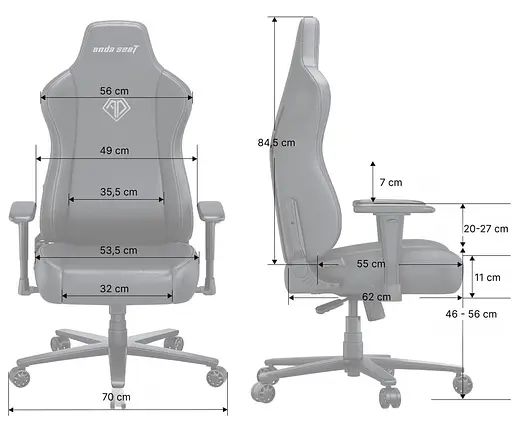 Ігрове крісло Anda Seat Novis XL Fabric Gray (AD23-XL-01-G-F) - фото 6