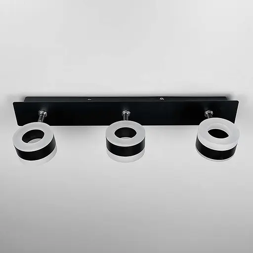 Чорне LED бра із трьома регулюючими точками світла 48х16 см Арт. 8375/3 BK Line F - фото 1