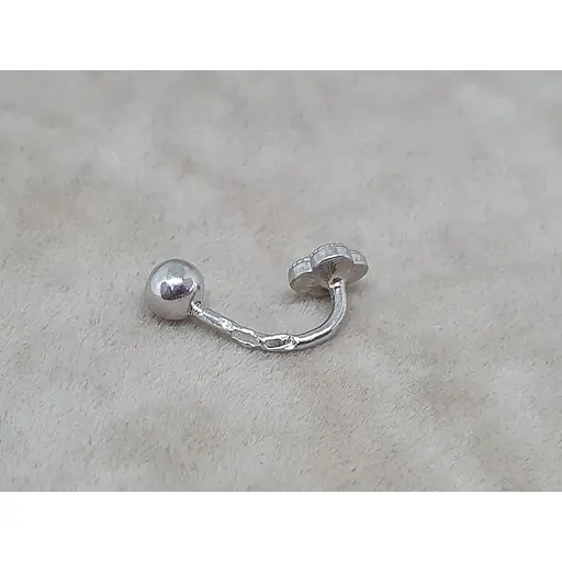 Срібна сережка для пірсингу Астор пупка з емаллю. 9182765Р - фото 3