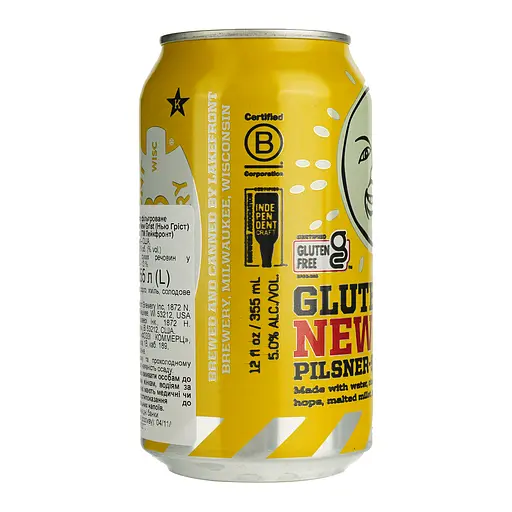 Пиво Lakefront Brewery New Grist Gluten Free Pilsner, светлое, 5,1%, 0,355 л (883009) - фото 4