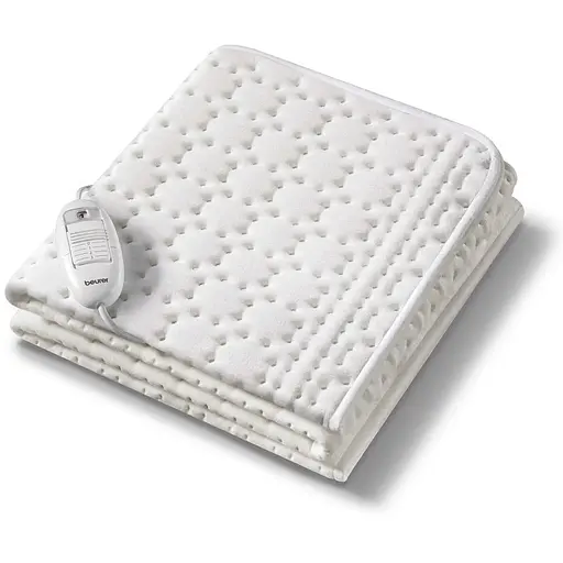 Beurer Електропростирадло, 130х75см, 50Вт, 3 режими, хлопок, фліс, білий