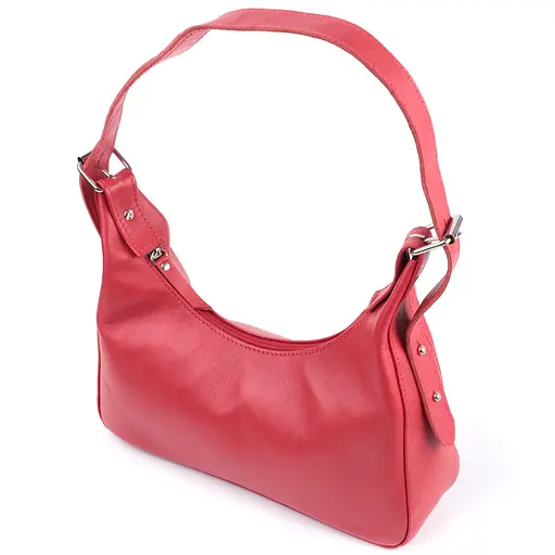 Сумка багет Shvigel с регулируемым ремнем из гладкой натуральной кожи 26х13х6.5 см sum0027029 - фото 2