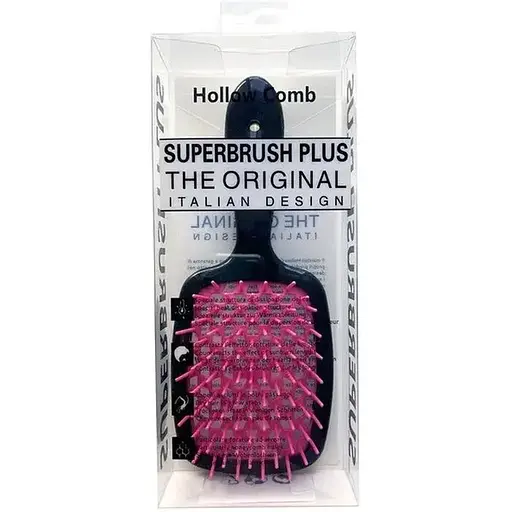 Щітка для волосся Superbrush Plus Hollow Comb професійні масажні гребінці для волосся чорна з рожевим - фото 1