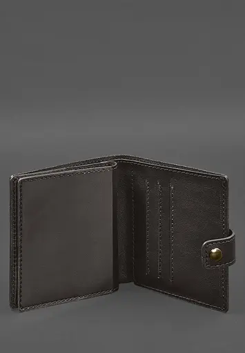 Кожаная обложка-портмоне для военного билета офицера запаса (широкий документ) Темно-коричневый - фото 6