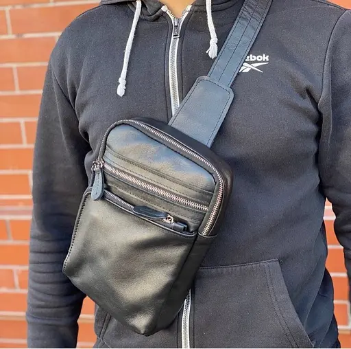 Стильная мужская сумка через плечо из кожи Newery 27х18х5 см sum0022215 - фото 2