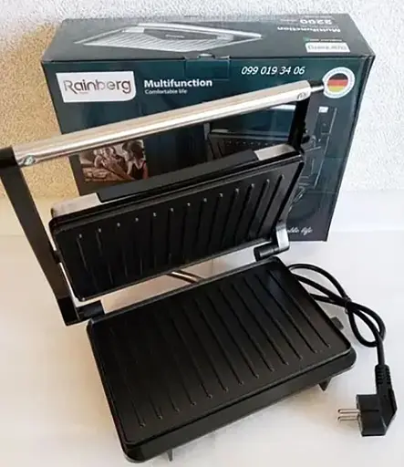 Прижимной контактный домашний электрогриль Rainberg RB-5411 2200 Вт - фото 2