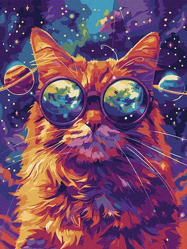 Набор для росписи по номерам Звездные очки, Ideyka, 30x40 см, КНО6651