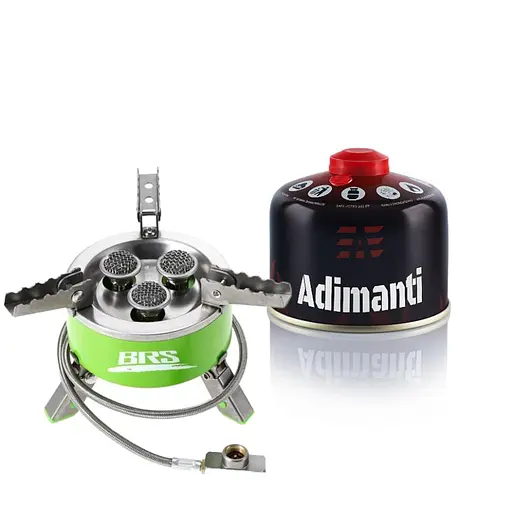 Набор Газовая горелка BRS-73 + Газовая резьбовая баллон Adimanti, 230гр