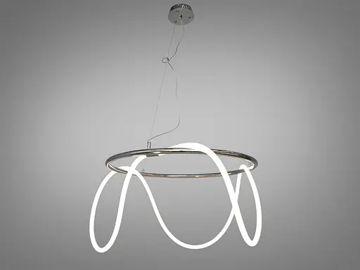 Сучасна новинка, світлодіодна люстра з серії "Роуплайт", 32W, хром - фото 2