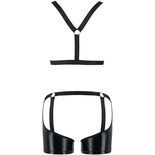 Комплект эротического мужского белья Passion 047 Set John S/M Black, трусы, портупея - фото 6