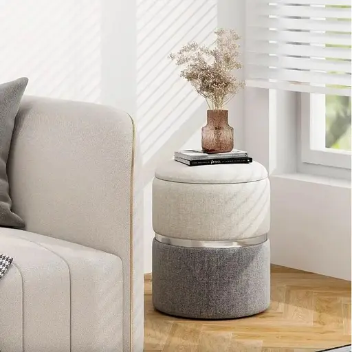 Пуф Costway Rosana велюровий комплект 2 штуки сірий - фото 4