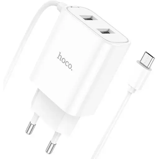 Зарядний пристрій Hoco C103A Courser 2 спідниці порту та кабель - фото 1