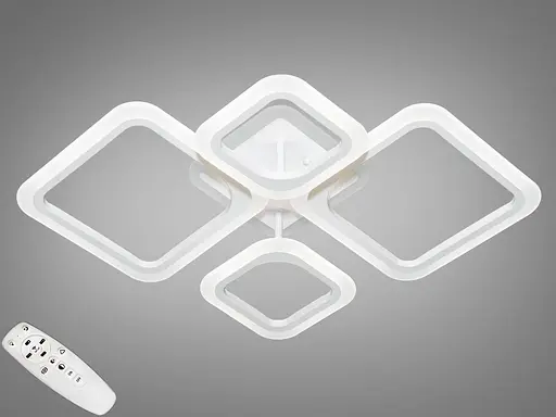 Светодиодная люстра смарт светильник с пультом, 80W, белые люстры. - фото 1
