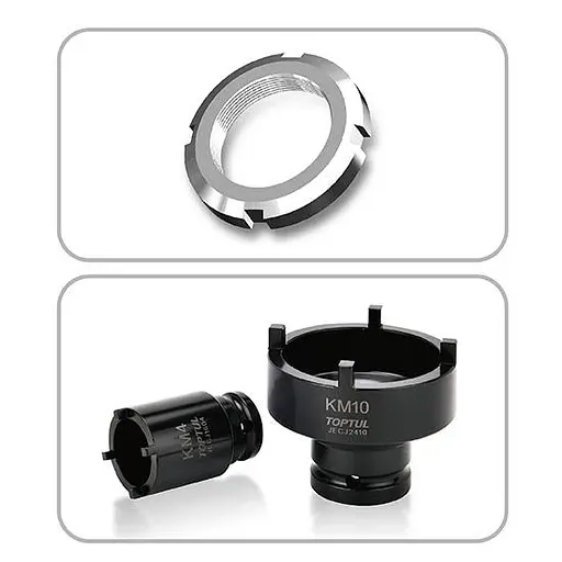 Набор головок для стопорных гаек с наружными зубцами (KM4-KM12) 9 шт. Toptul hoz0014542 - фото 2