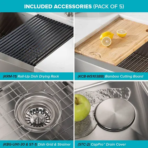 Кухонная мойка Kraus Kore KWF210-33, Нержавеющая сталь - фото 5