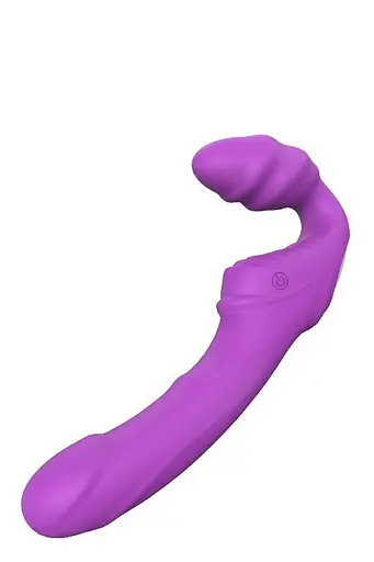 Женский страпон Dreamtoys Vibes Of Love Double Dipper 17 см фиолетовый - фото 4
