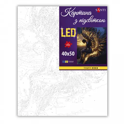 Картина по номерам Santi Ангел на рассвете 40х50 см LED подсветка (956654) - фото 2