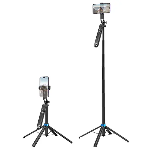 Монопод для селфи Hoco K22 Anti-shake с треногой + съемный BT пульт - фото 2