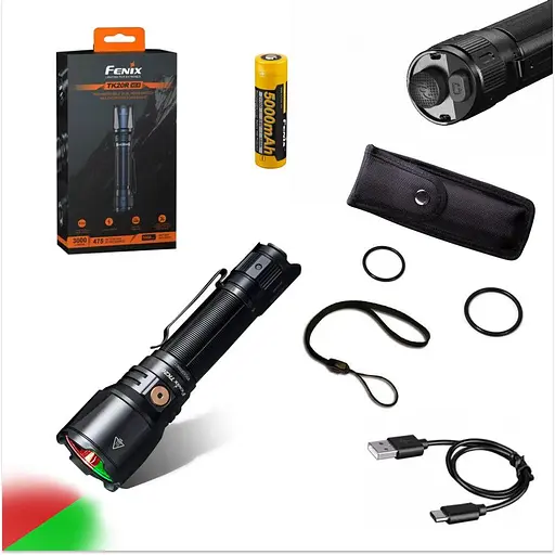 Ручной тактический фонарь Fenix TK20R V2.0 3000лм зарядка через Type-C (Черный) - фото 6