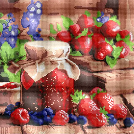 Алмазная мозаика Малиновое варенье ©art_selena_ua Ideyka AMO8082, 40х40 см - фото 1