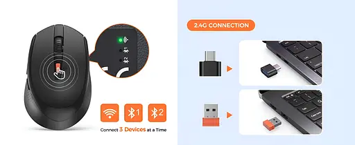 Беспроводная клавиатура с мышкой MEETION DirectorA 2.4G+Bluetooth черная - фото 8