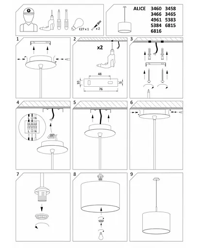 Підвісний світильник Nowodvorski 4961 ALICE - фото 3