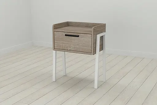 Тумба модульна Ferrum-decor Бетті 540x450x320 метал Білий ДСП Сонома Трюфель 16 мм (FRD-102994)