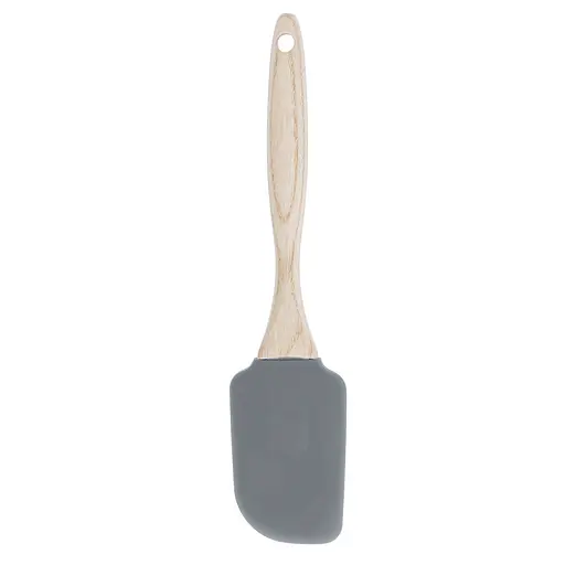 Лопатка силіконова кухонна з дерев'яною ручкою 22.5 см, Profsil Сірий 87192 - фото 5
