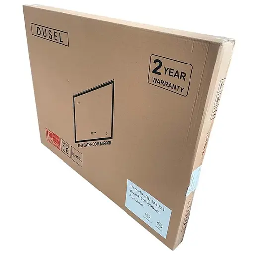 Дзеркало Dusel Led DE-M0065D Silver 65x80 см сенсорне включення + підігрів+ годинник/темп, Сірий - фото 3