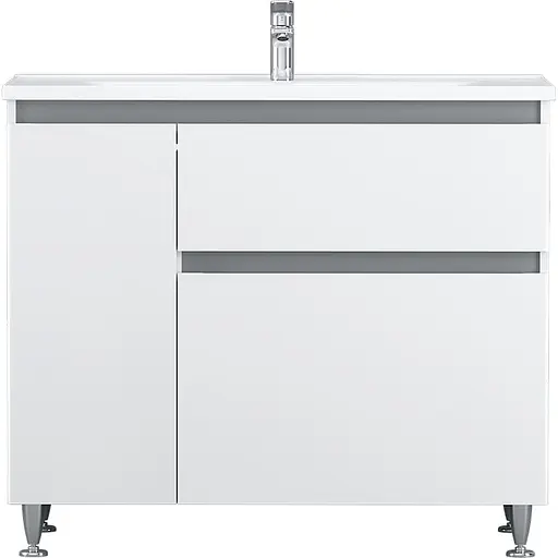 Тумба з умивальником AM.PM X-Joy підлогова 100 см ліва 2 ящики білий M85-FSL10026-WC10026WG38 Білий - фото 1