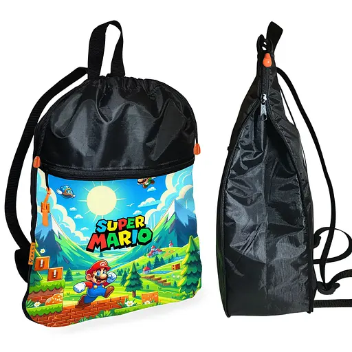 Рюкзак-мешок для обуви,спортивной формы Супер Марио "Super Mario" детская сумка для сменки (01312)