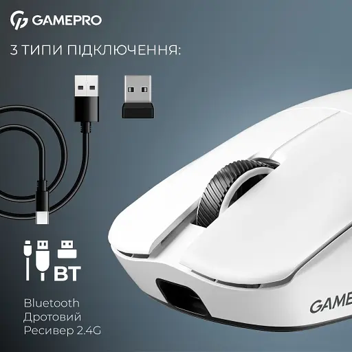 Миша GamePro Asgard Odin 8K Wireless White (GM035W) [140407] - фото 9