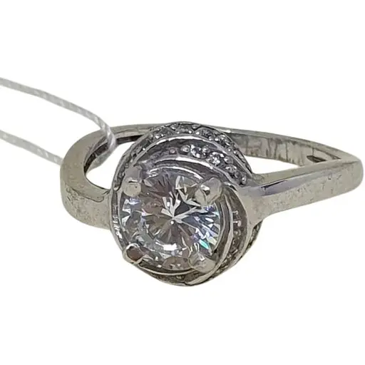 Серебряное кольцо Агни с фианитами. Артикул 1412/9Р-CZ ЛАКИ 18,5