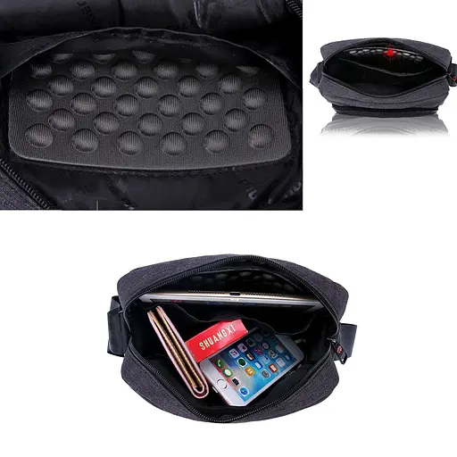 Міська сумка через плече Tigernu T-L5102 2л для планшета до 9.6'' Black Gray (17187) - фото 6