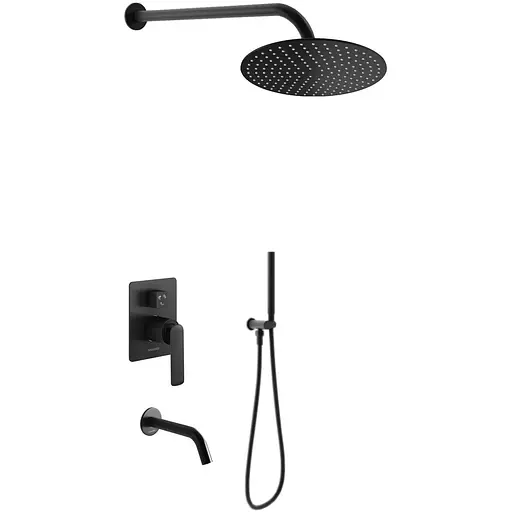 Душевая система Kohlman Experience 25 black + BOX скрытого монтажа KPL-QW211EBR25, Черный матовый - фото 1