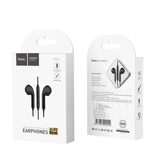 Навушники вкладки Hoco M55 Jack 3.5 чорний - фото 5