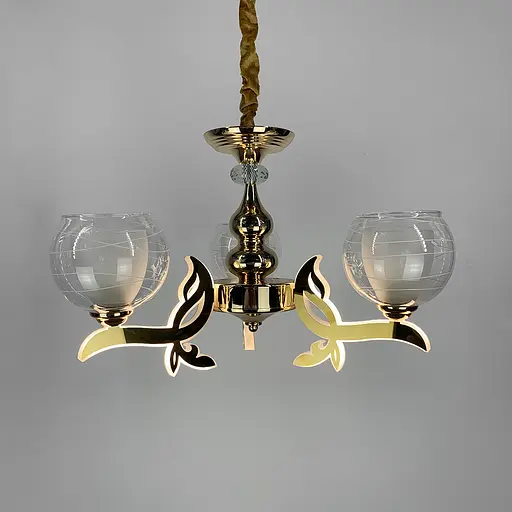 Люстра со светодиодным золотым корпусом и 3 двойных плафона Line.F 81181/3 GD - фото 3