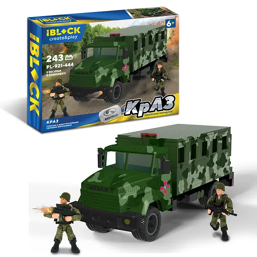 Конструктор IBLOCK Армія КрАЗ, PL-921-444, 243 деталі, 36x5x23 см