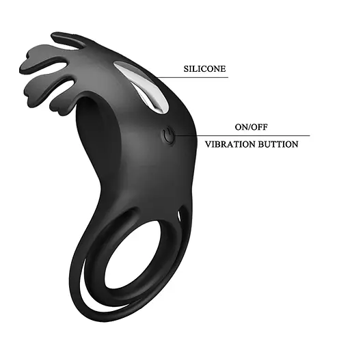 Эрекционное кольцо Pretty Love Vibrant Penis Ring Ruben 8.5 см черный - фото 8