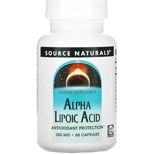 Альфа-ліпоєва кислота Source Naturals Alpha Lipoic Acid 300 mg, 60 капсул антиоксидантний захист