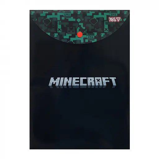 Папка - конверт Yes А4 на кнопке Minecraft вертикальная (492338)