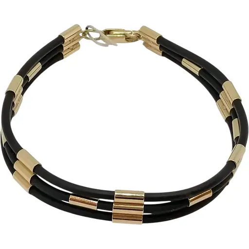 Золотой браслет Tango с каучуком. 910047 19