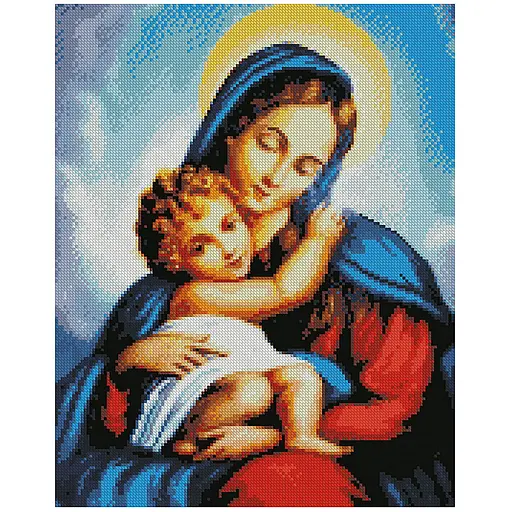 Алмазна мозаїка 40х50 см Ікона Божа мати алмазна вишивка на підрамнику - фото 1