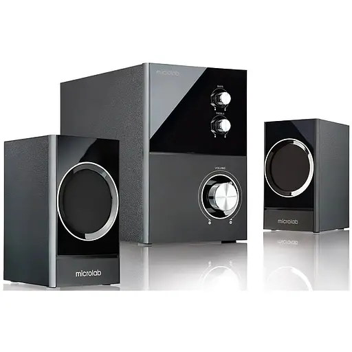 Microlab Акустическая система M-223 2.1, 17W, mini-jack, черный
