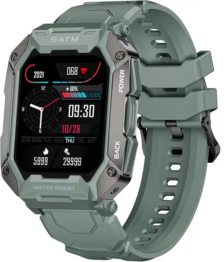 Розумні смарт-години в протиударному тактичному корпусі Lige C20 з двома ремінцями Camouflage Green, BW1821E (17792)